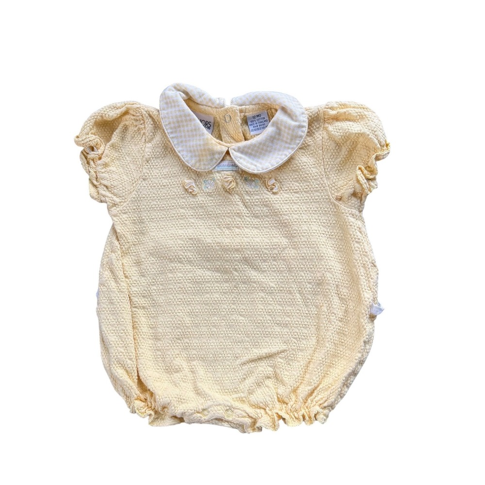 Vintage Honors Baby Romper Kids 12 months butter Yellow